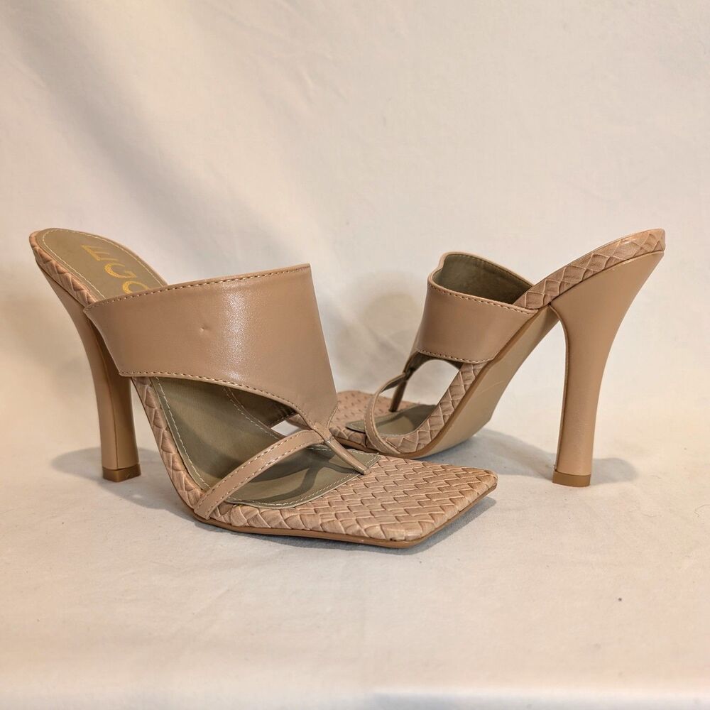 Ego X Molly-Mae Captivating Square Open Toe High Heel Waffle Mules